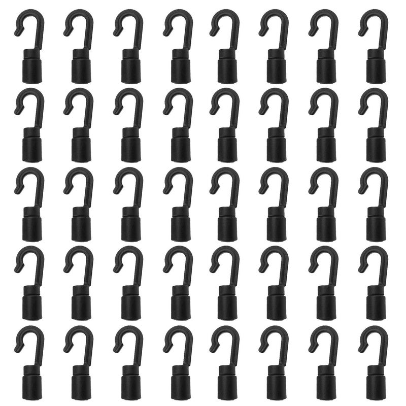Zelerdo 40 Pack Kayaks Bungee Shock Cord Hook for 3/16 inch,1/5 inch,13/64 inch and 7/32 inch Rope - Image 1